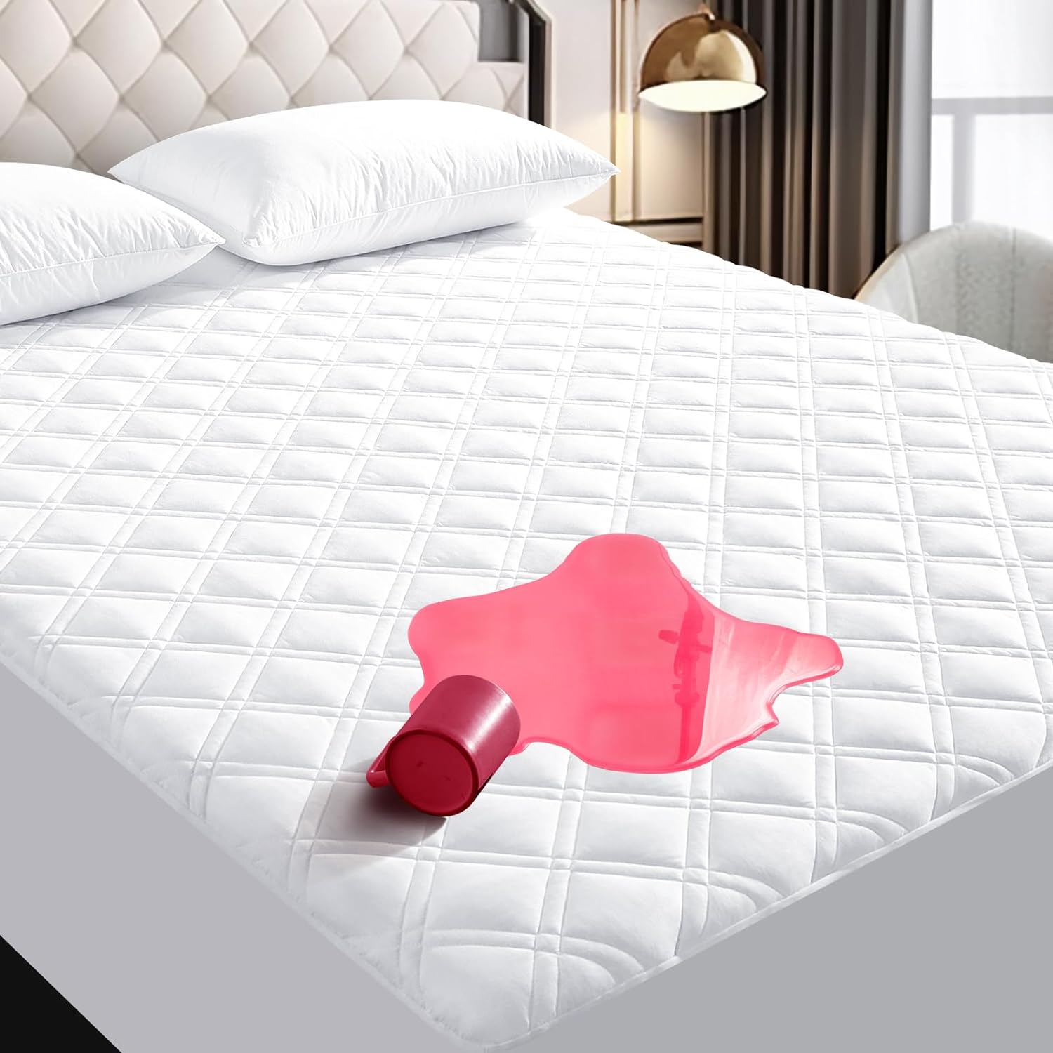 Shopping for and purchasing a Mattress pad/protector is not very exciting, but this one is a good choice! Our mattress is deeper and this pad fit nicely. It isn't going to pop off and the waterproof element is a bonus. The construction is good, with excellent seams.