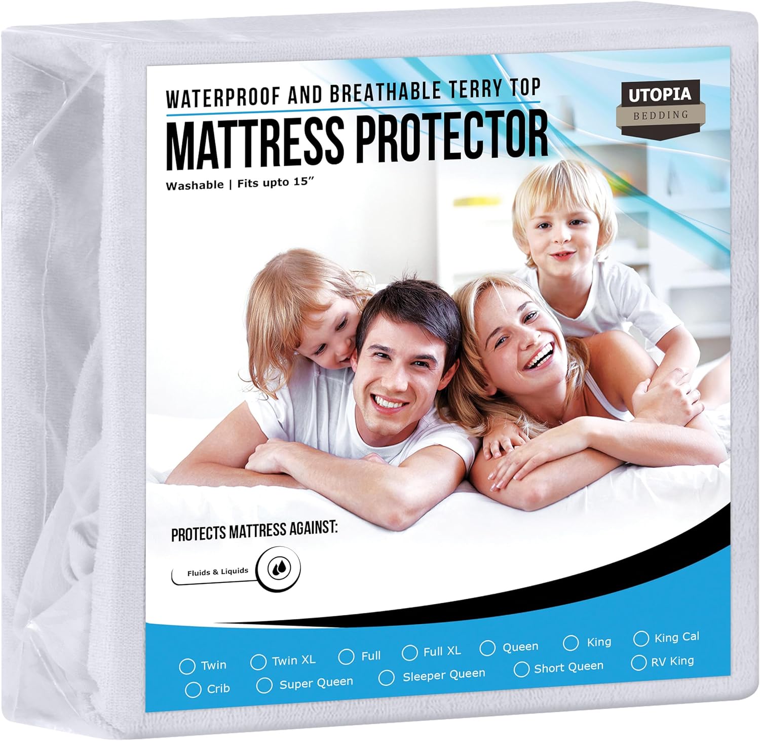 This is the most durable mattress protector I have ever purchased. It has a nice strong waterproof material on the bottom and the top has a nice strong material natural feel to it. So it looks like a regular thick sheet on the surface, but adds the waterproof protection on the bottom part closet to the mattress surface. Its actually very attractive, besides its durability and the fit is very good. I got a Queen and it fit very well with room to breath. I have a memory foam on top of my mattres