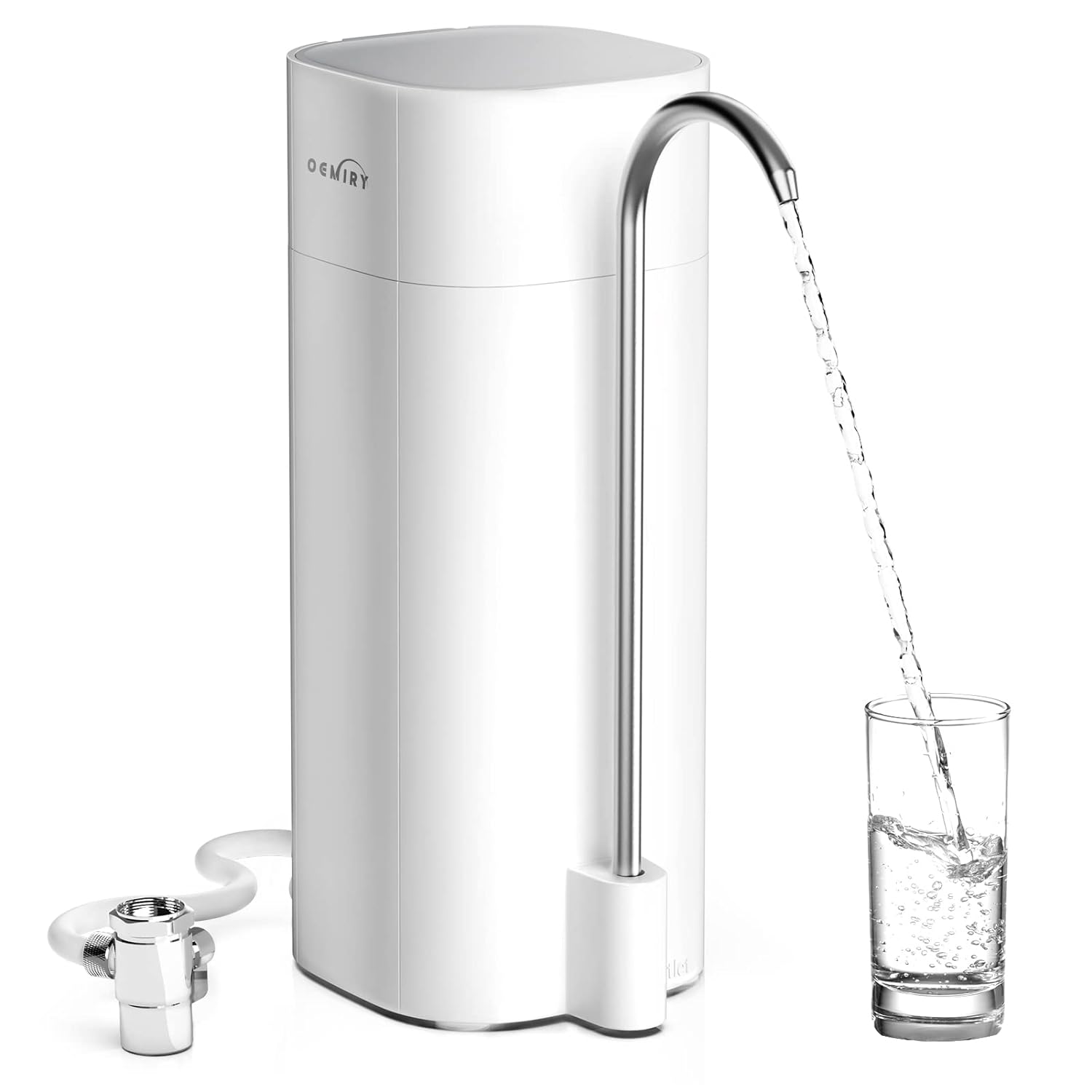 Countertop Water Filtration System, NSF/ANSI 42&372 Certified, 8000 Gallons Alkaline Water Filter, Reduces 99.99% Lead, Chlorine, Heavy Metals, Bad Taste & Odor (1 Filter Included)