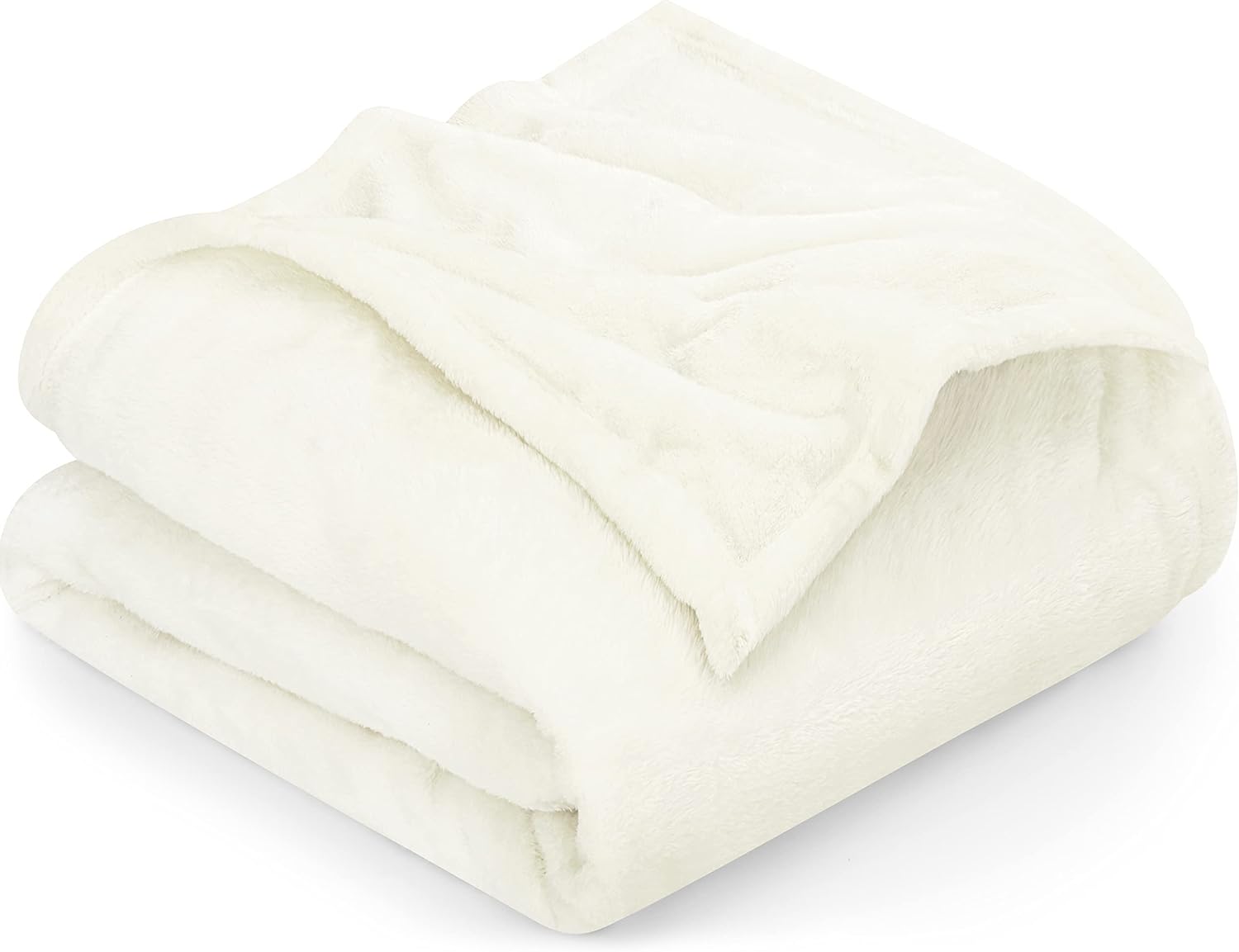 Utopia Bedding Fleece Blanket Queen Size Ivory 300GSM Luxury Fuzzy Soft Anti-Static Microfiber Bed Blanket (90x90 Inches)