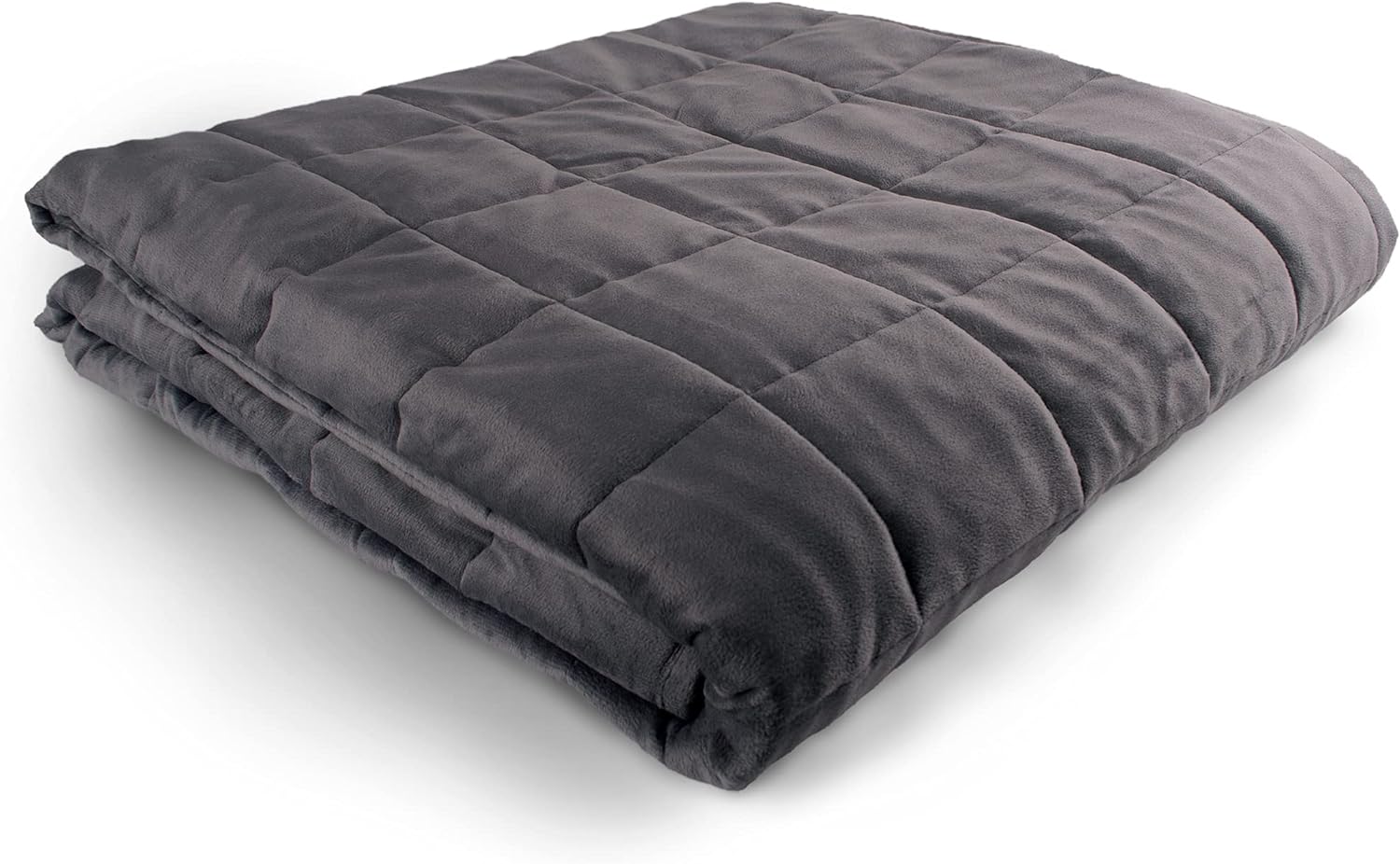 Weighted Blanket - 60 X 80 - 20-lbs - No Cover Required - Fits Queen/King Size Bed - for 130-180-lb Adult - Silky Minky Grey - Premium Glass Beads - Calming Stimulation Sensory Relaxation