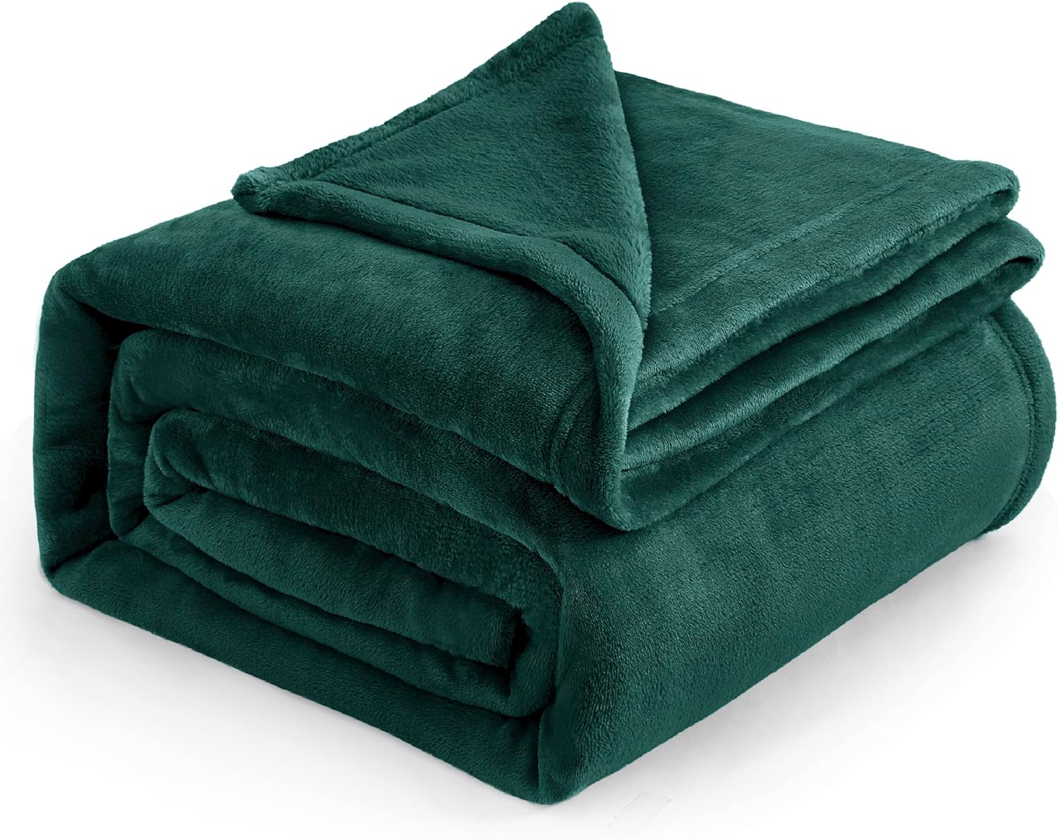 Bedsure Fleece Blanket Queen Blanket Emerald Green - Bed Blanket Soft Lightweight Plush Fuzzy Cozy Luxury Microfiber, 90x90 inches