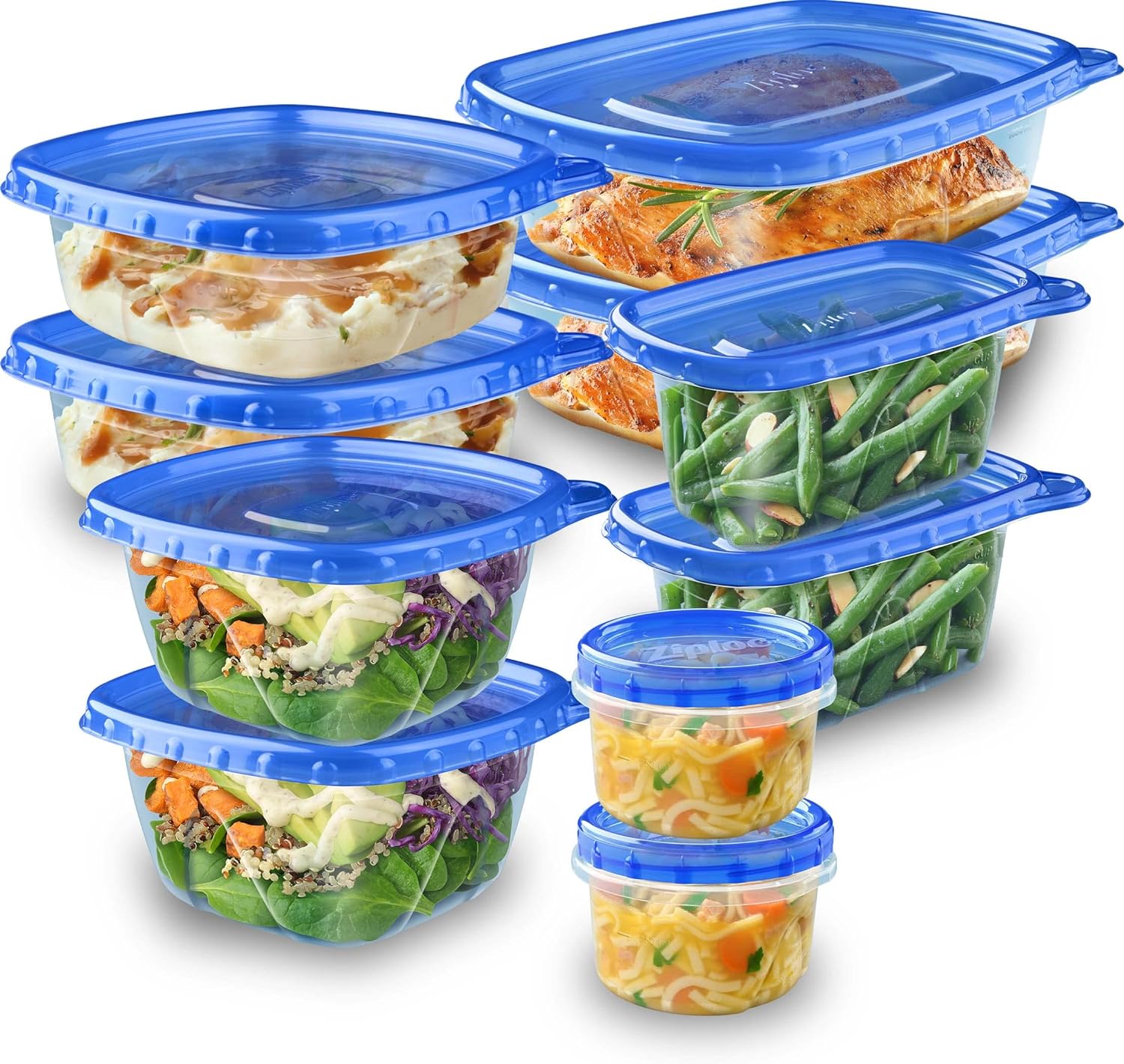 Ziploc Food Storage Meal Prep Containers Reusable for Kitchen Organization, Dishwasher Safe, Leftover Pack, 10 Count