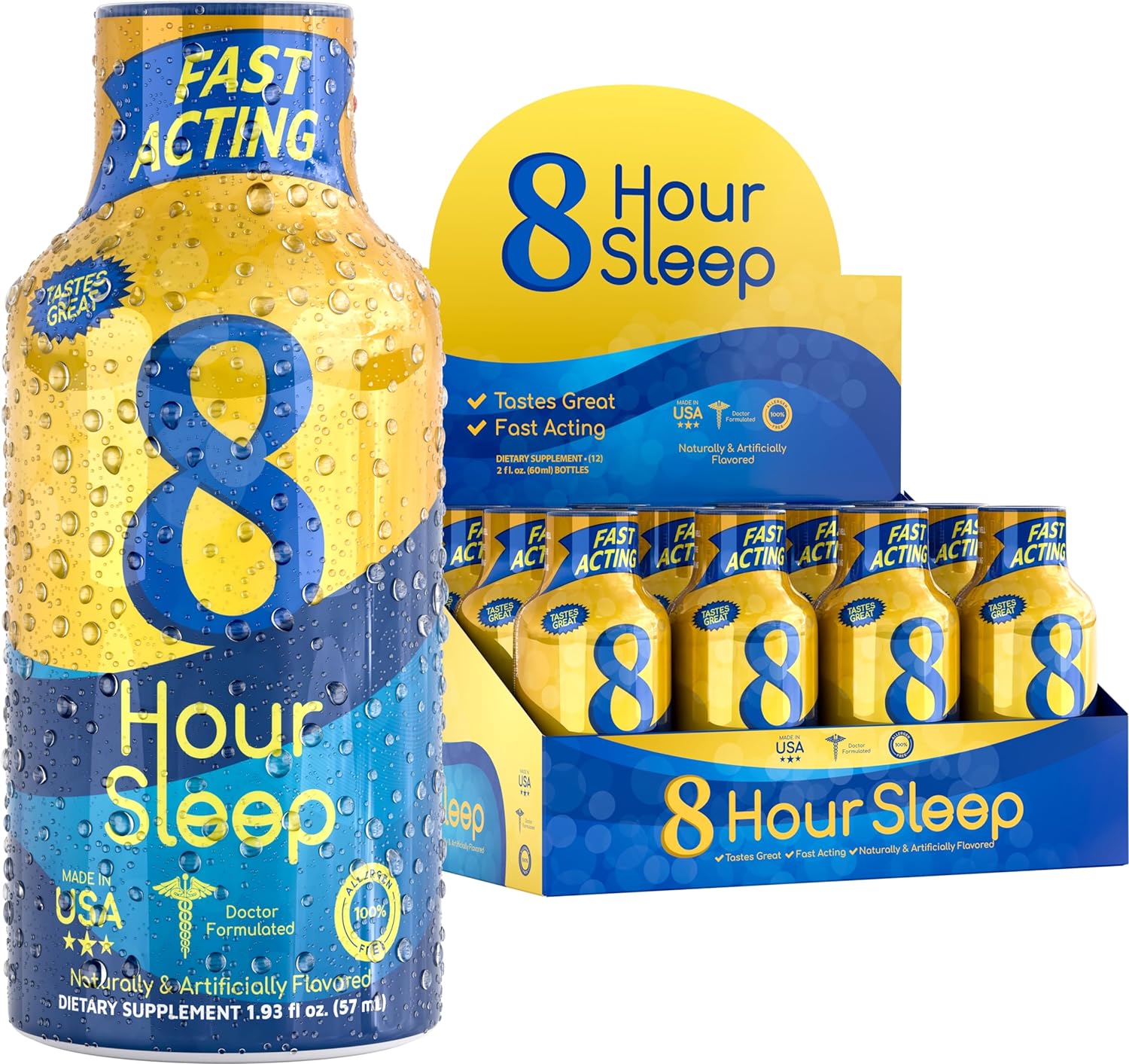 Vitamin Energy 8-Hour Sleep Drink Shots, Natural Berry Flavor, 1.93 Fl Oz, 12 Count