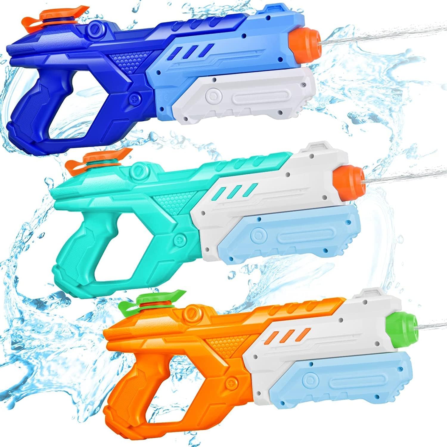 Water Guns for Kids Adults - 3 Pack Squirt Gun 600CC High Capacity Long Shooting Range Super Water Blaster Soaker for Summer Swimming Pool Beach Outdoor Water Fighting Party