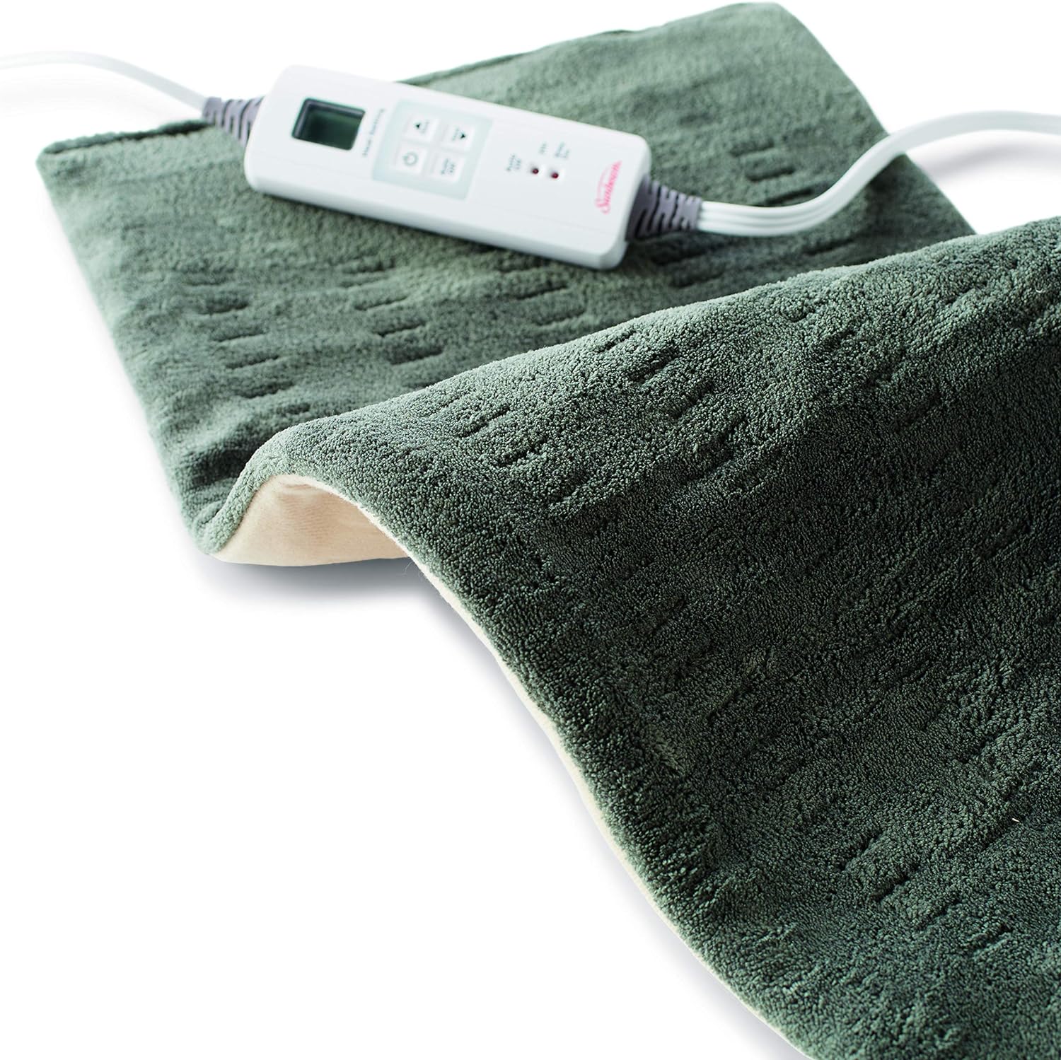 Sunbeam XL Heating Pad for Back, Neck, and Shoulder Pain Relief with Auto Shut Off and 6 Heat Settings, Extra Large 12 x 24, Green