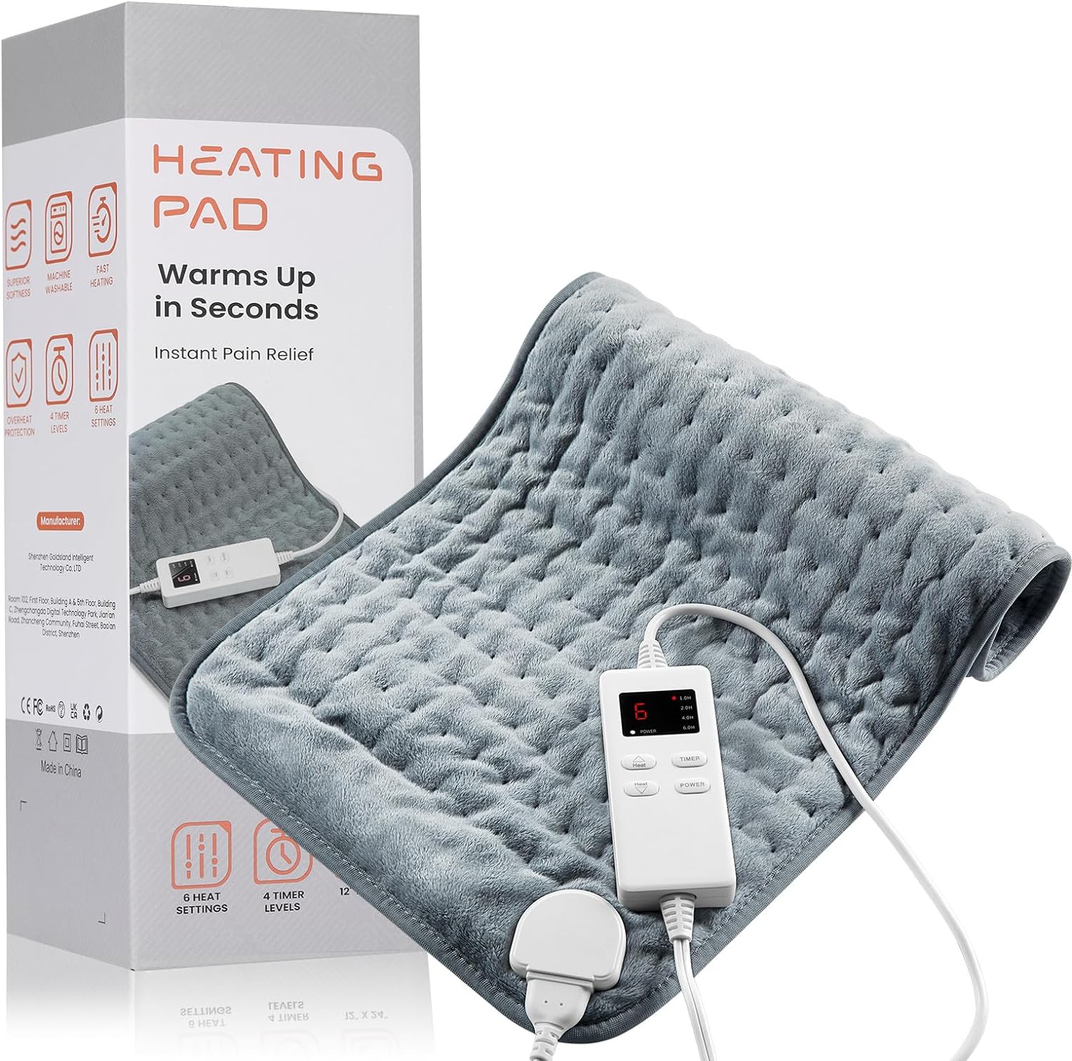 Heating Pad for Back Pain Relief & Cramps, KOT Heating Pads with Auto Shut Off Large, 6 Heat Settings Electric Heated Pad, Gifts for Women, Gifts for Men, 12 x 24