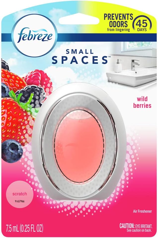 Febreze Small Spaces Air Freshener, Wild Berries, Odor Fighter for Strong Odors (1 Count)