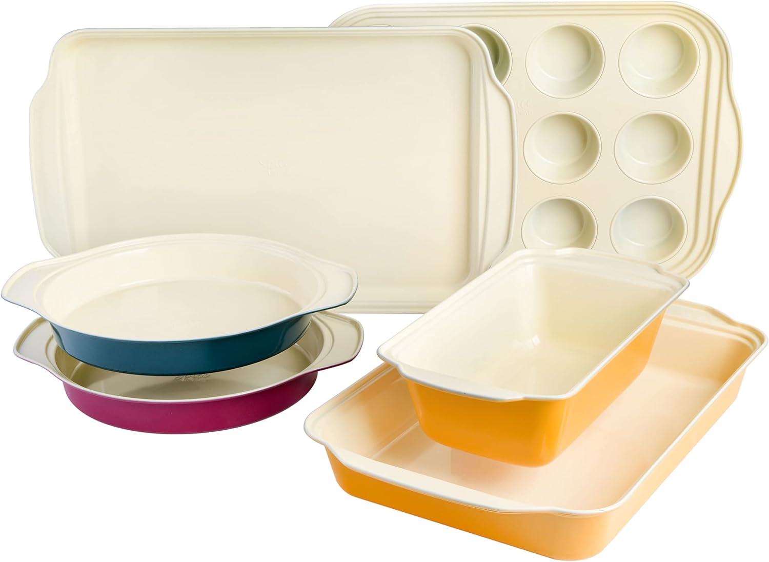 Spice by Tia Mowry Healthy Nonstick Ceramic Savory Saffron 6 Piece Carbon Steel Bakeware Set - Assorted Colors (96227.06RR)