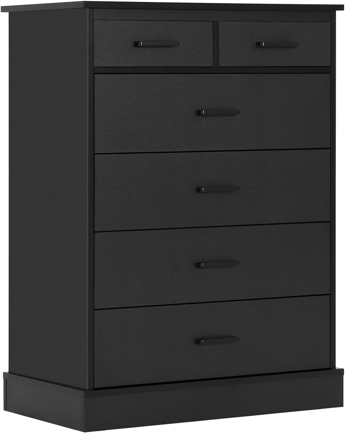 Hasuit Black Dresser for Bedroom, 6 Drawers Dresser Wood Storage Tower Clothes Organizer, Chest of 6 Drawers, Large Capacity Storage Cabinet, Tall Dresser for Bedroom, Hallway, Entryway