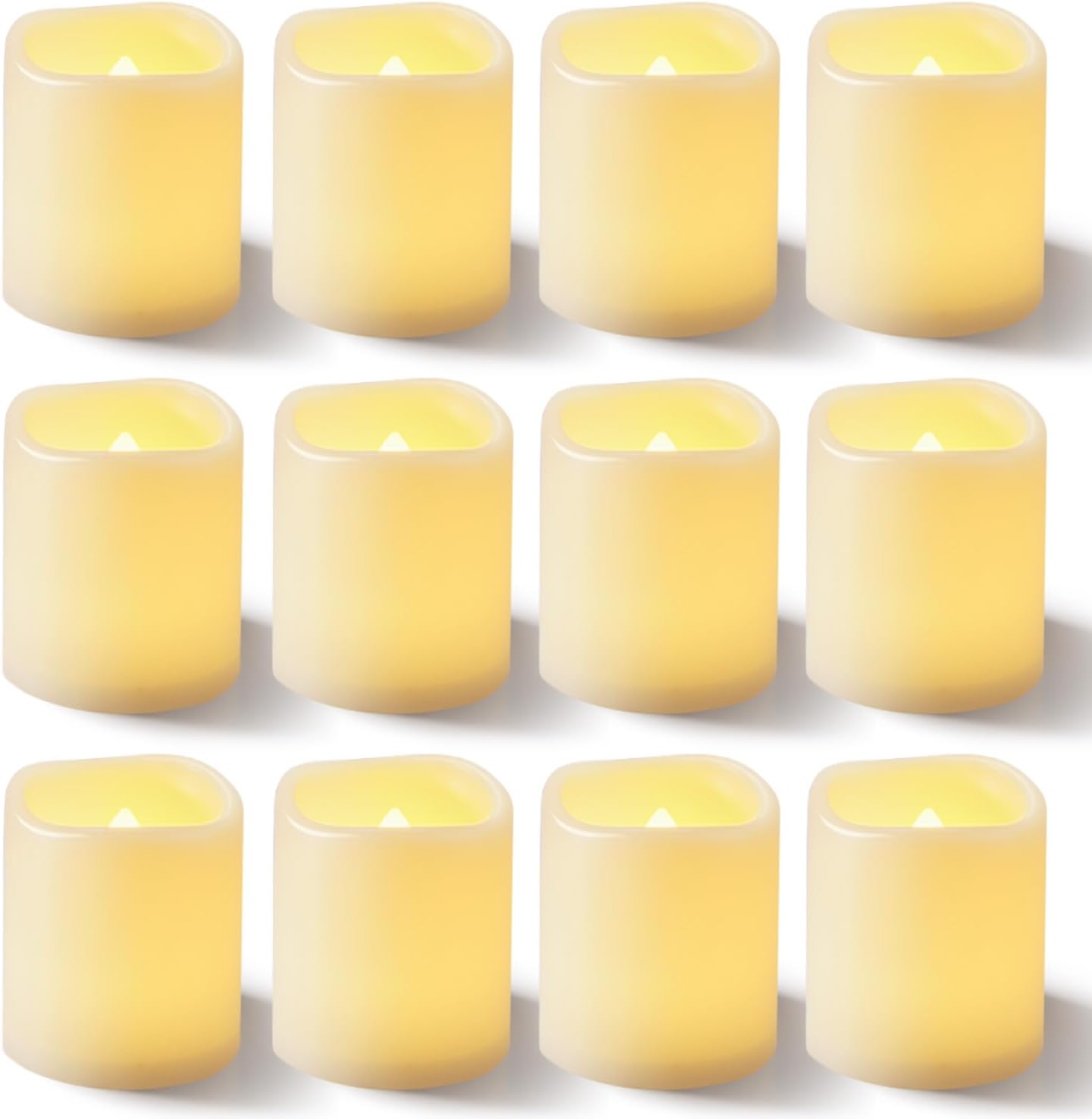 Homemory 100Pack Flickering Flameless Votive Candles, 200 Hour Electric Fake Candles, Battery Operated LED Tealight for Wedding, Outdoor, Table, Festival (Warm White,Battery Included)