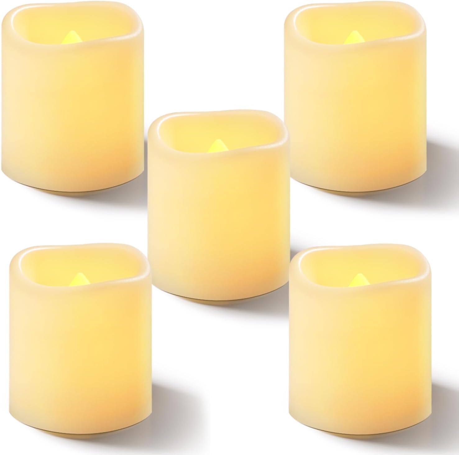 Homemory 12Pack Flickering Flameless Votive Candles, 200 Hour Electric Fake Candles, Battery Operated LED Tealight for Wedding, Outdoor, Table, Festival (Warm White,Battery Included)