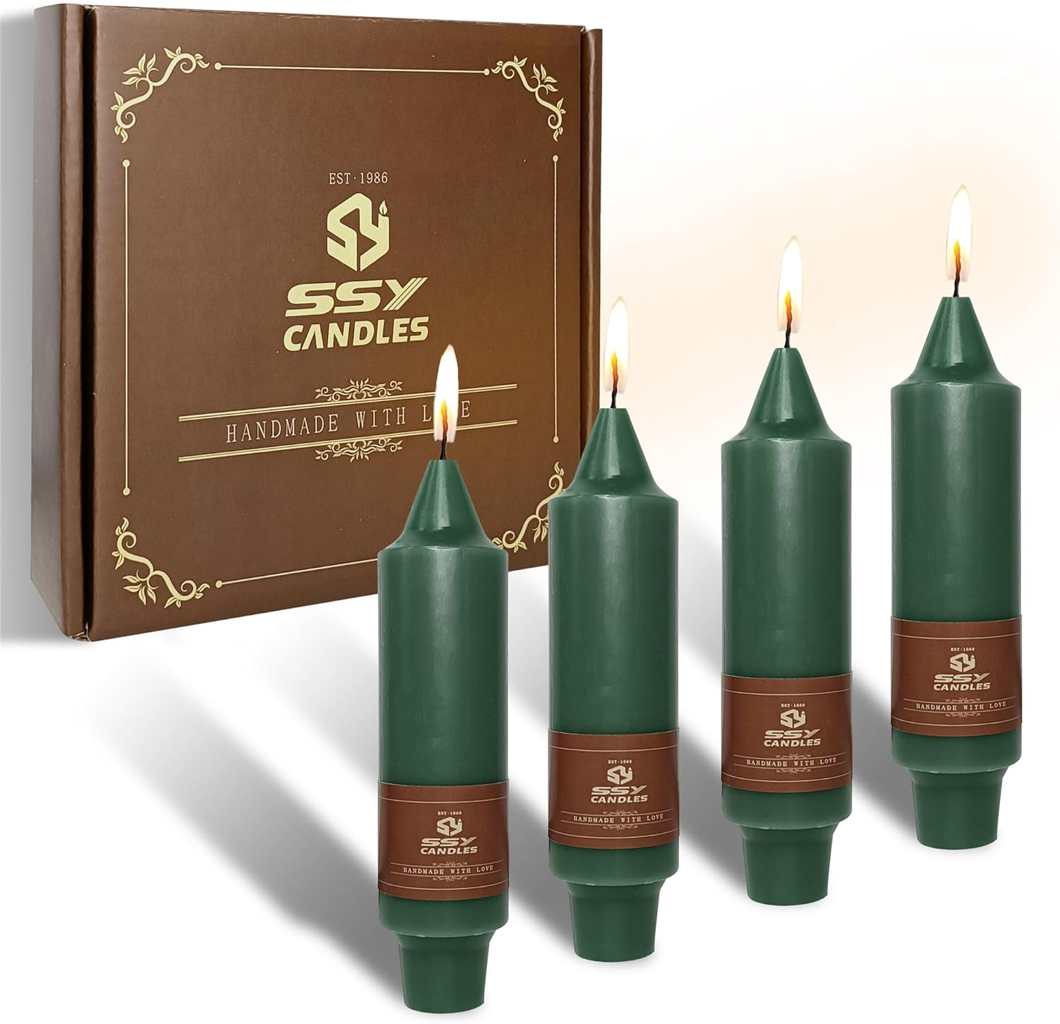 Small Candlesticks Taper Candle-4pcs Dark Green Candle Sticks 5 Inch Unscented Tapered Candle Short Candlestick for Home Dcor Weddings Holiday Gifts,7D4PC-DARKGREEN