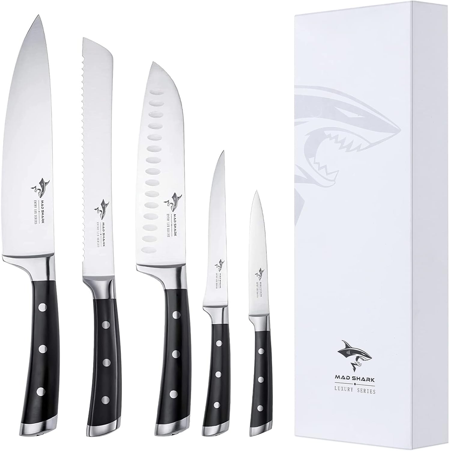 Im amazed by the quality of these knives. They cut through cooked or raw meat like soft butter and handle extremely well.I didnt need 10  knives but a few that performed well, and these exceeded my expectations.Id recommend these knives to anyone who is looking for an extremely sharp set-these are it.