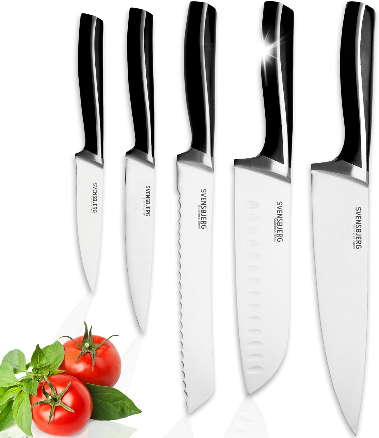 Very nice set of knives for the money . Well balanced and sharp. Worth price