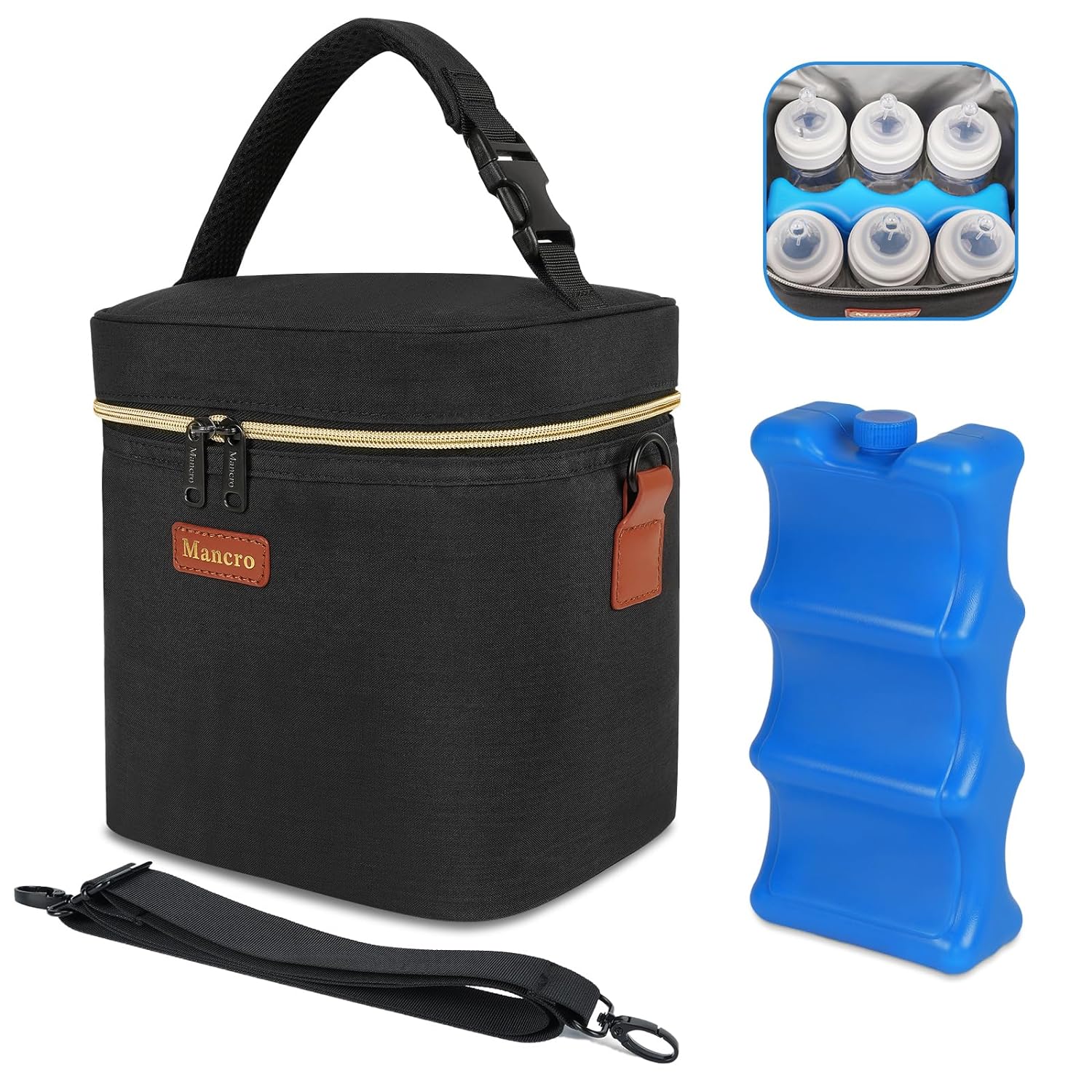 This is the best Bottle Cooler we own. It comes with the perfect ice pack and it great for hauling back and forth from daycare. The zipper works great and is smooth to open/close multiple times a day and every week. I also love the quality of the cooler. the inside it easy to clean and not cheap material. The outside is stylish and can also be clipped on the side of the car seat if you don't have extra hands to hold it. would recommend to others