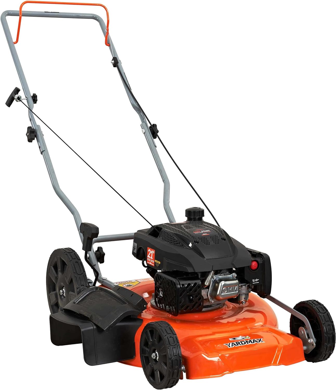 Purchased this lawn mower and it is so easy to use, starts well, easy to maneuver and mows well.