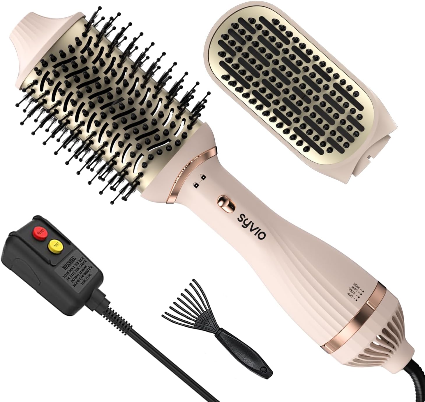 My last one I had got fried when I tried to use it on a cruise. (Must be included with hair dryers).I looked up the best blow out brushes. This was on the list. It came apart for easier packing and we travel a lot. Even better, it was on sale. And had a straightening brush. (Didnt even know that was a thing. lol). I finally tried it for the first time, I pulled it out of the box and didnt even need to read the directions on how to change the brushes. Changed the brush and used it. It worked GR