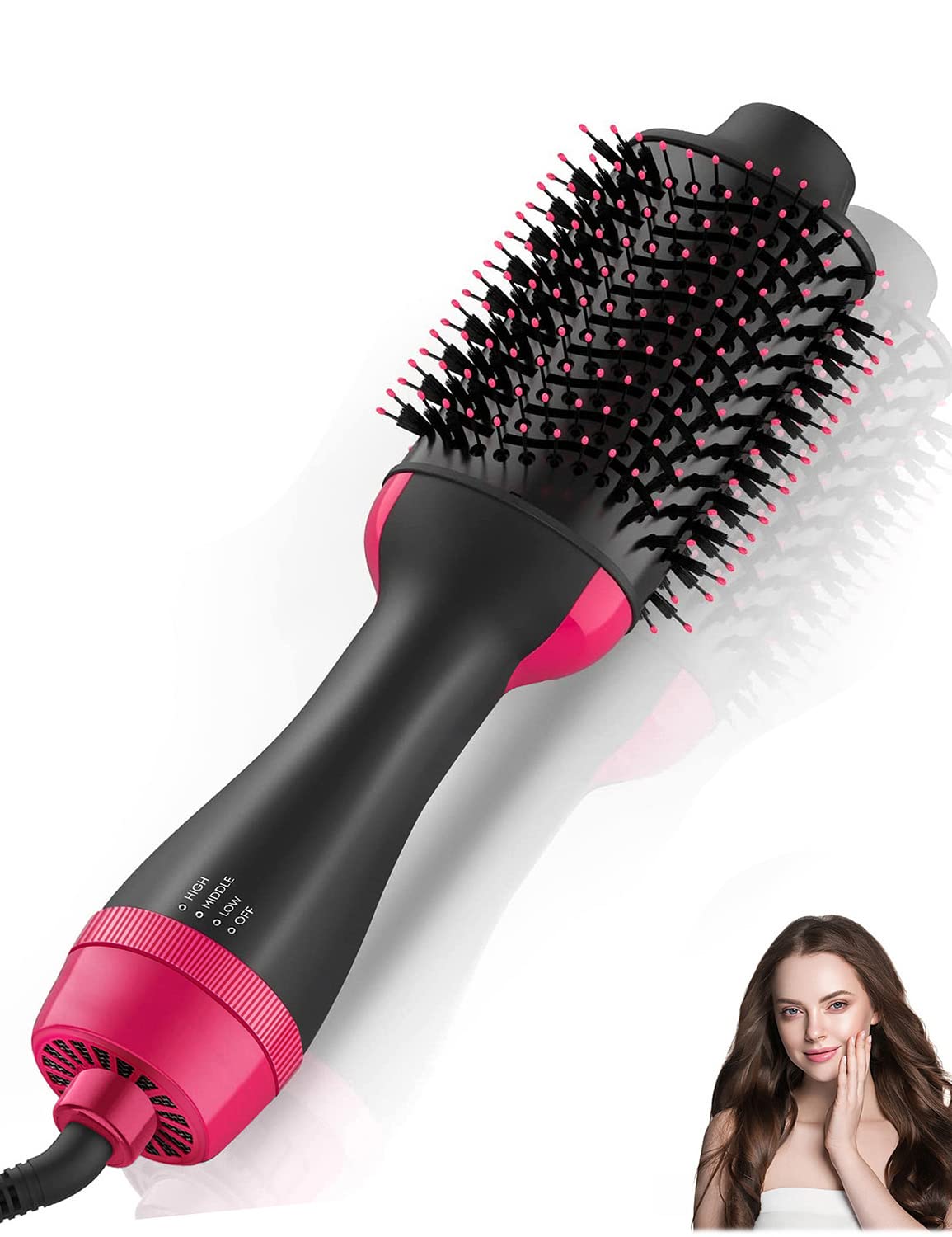 I recently purchased the Nurifi hair dryer brush, and I can confidently say that it has revolutionized my hair styling game. It works well for straightening, drying, curling and volumizing my hair. With the powerful airflow, it dries my hair quickly! The big brush makes it easy to achieve different looks with no need of styling tools and gives a salon like look. It also comes with multiple heat settings which I feel suit different hair types. The brush design is quite sturdy and ensures a good g
