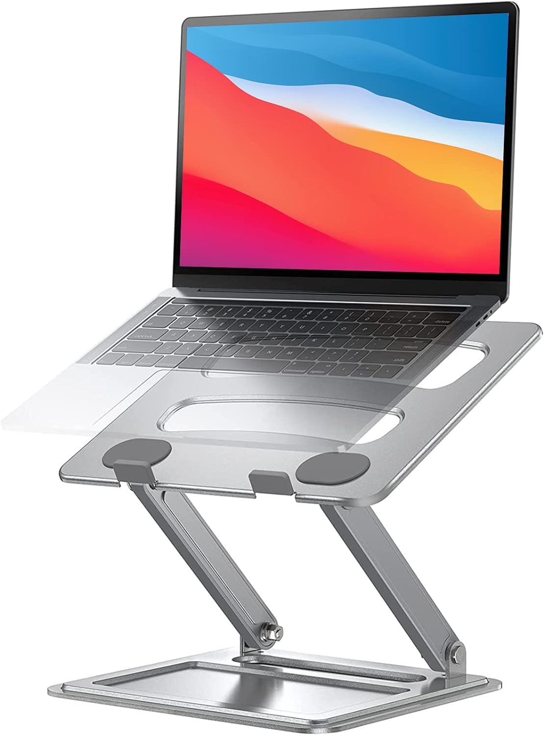 LORYERGO Adjustable Laptop Stand, Portable Riser for 17.3inch Laptops, Adjustment for Desk, Holds Up to 17.6lbs Notebook - Sliver