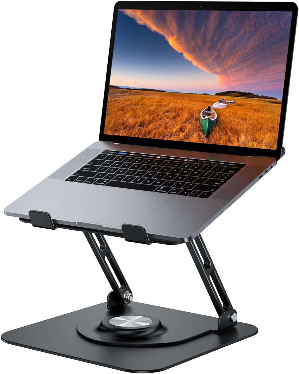 Laptop Stand for Desk, Adjustable Computer Stand with 360 Rotating Base, Ergonomic Laptop Riser for Collaborative Work, Foldable & Portable Laptop Stand, fits for All 10-16 Laptops