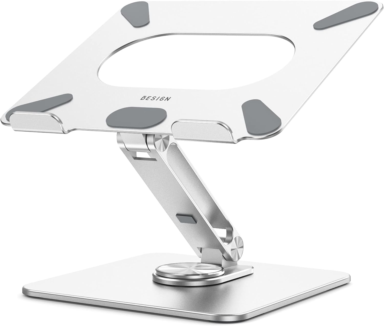 BESIGN LSX7 Laptop Stand with 360 Rotating Base, Ergonomic Adjustable Notebook Stand, Riser Holder Computer Stand Compatible with Air, Pro, Dell, HP, Lenovo More 10-15.6 Laptops (Silver)