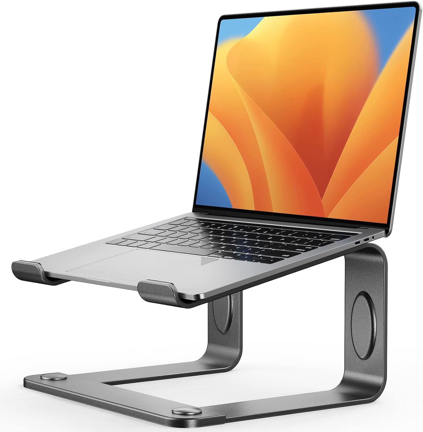 LORYERGO Laptop Stand, Ergonomic Laptop Riser Laptop Mount for Desk, Notebook Stand Compatible with All 10-15.6 Laptops, Space Grey