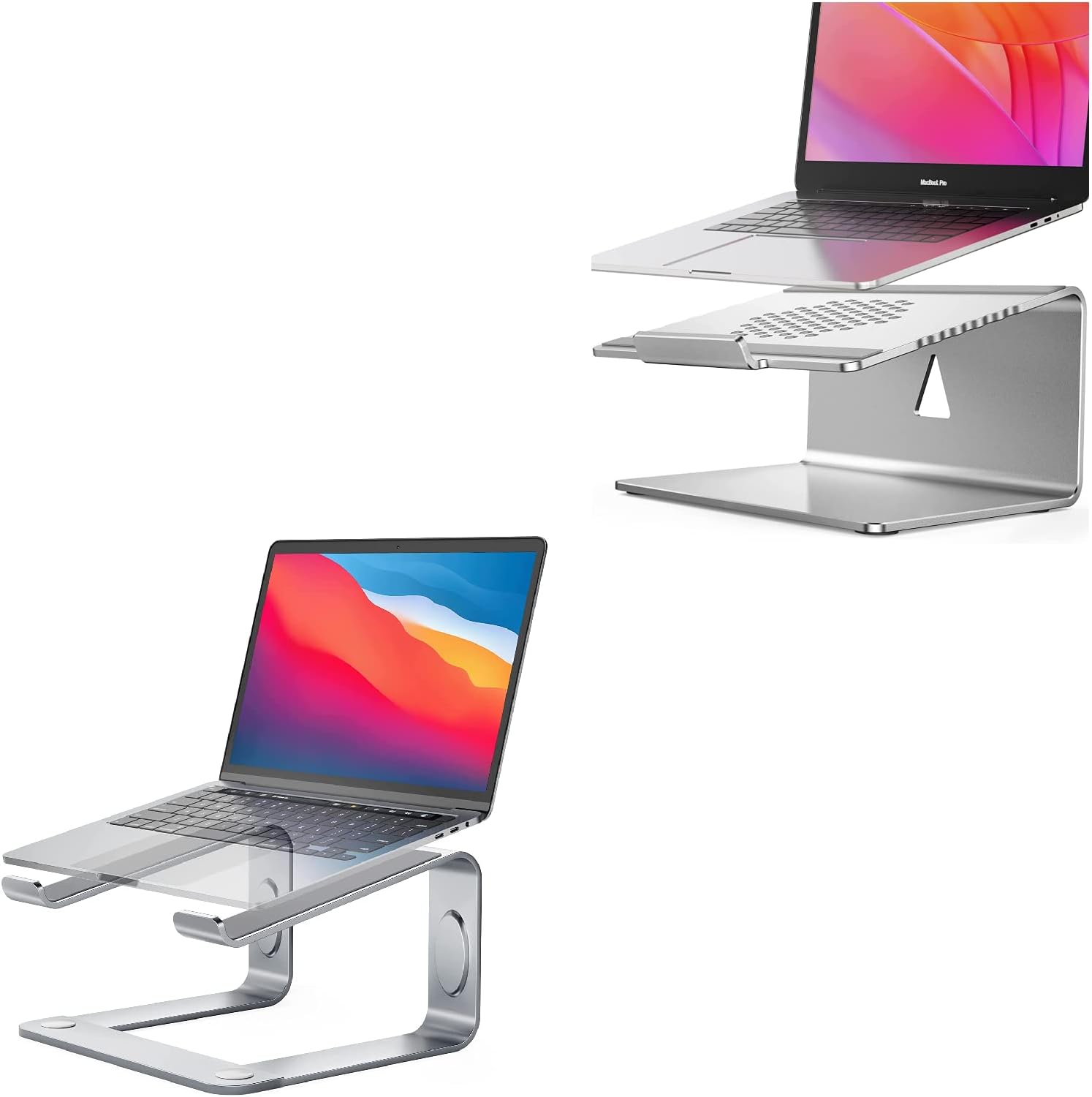 LORYERGO Ergonomic Laptop Riser Laptop Mount for Desk, Aluminum Laptop Computer Stand