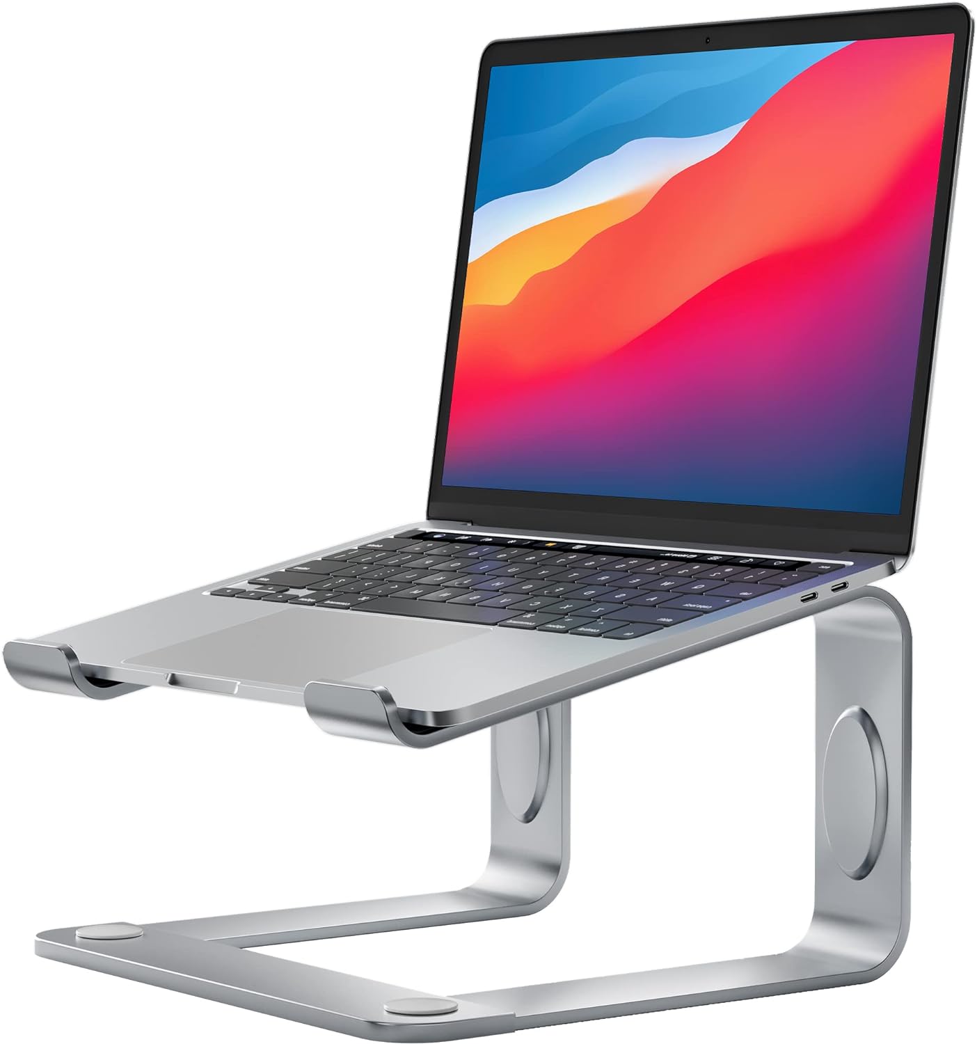 LORYERGO Laptop Stand for Desk, Laptop Riser Computer Stand for Laptop, Ergonomic Laptop Stand Desk Holder Elevator Compatible with Most 10 to 15.6 Inches Laptops, Silver