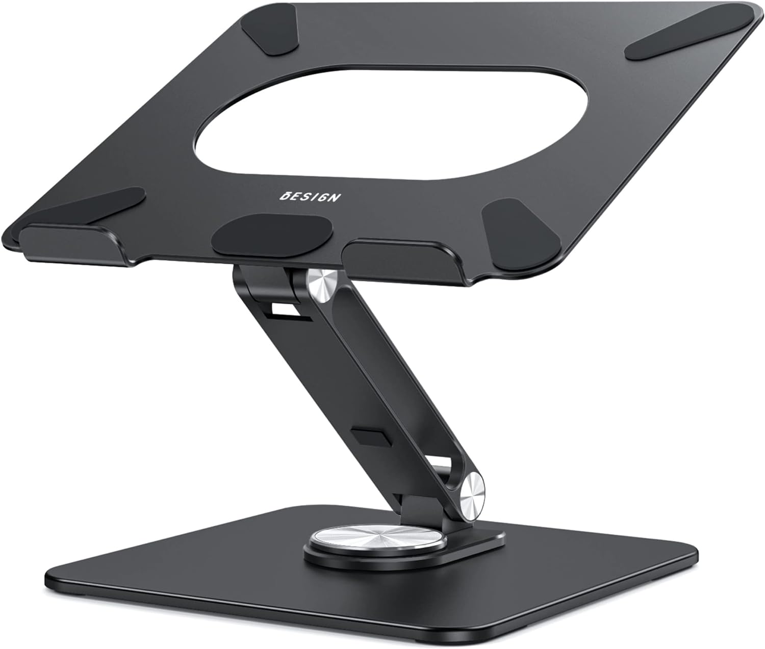 BESIGN LSX7 Laptop Stand with 360 Rotating Base, Ergonomic Adjustable Notebook Stand, Riser Holder Computer Stand Compatible with Air, Pro, Dell, HP, Lenovo More 10-15.6 Laptops (Black)