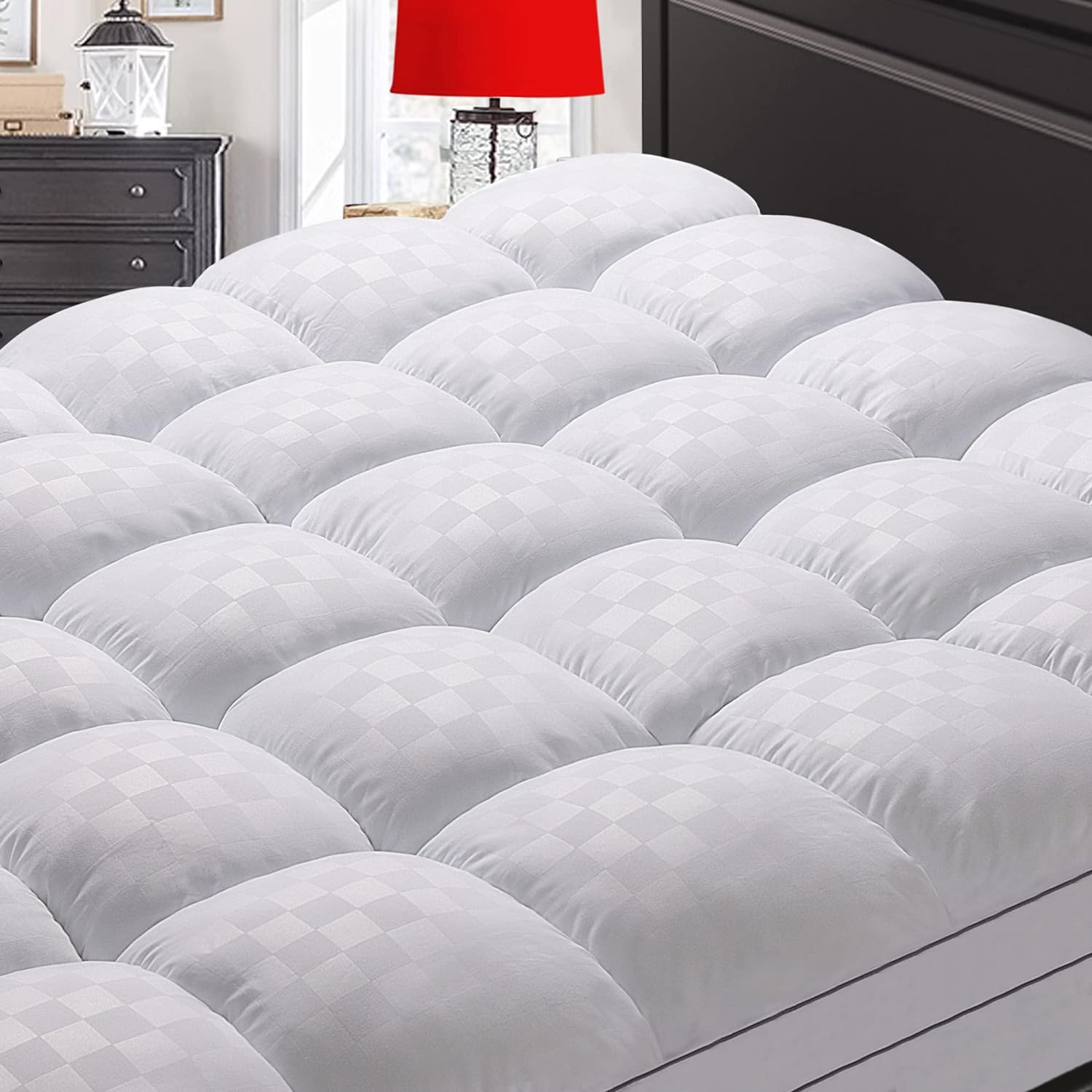 This mattress topper is nice and soft. This mattress topper fit my queen size mattress perfectly! Well made. Very nice quality and excellent price!