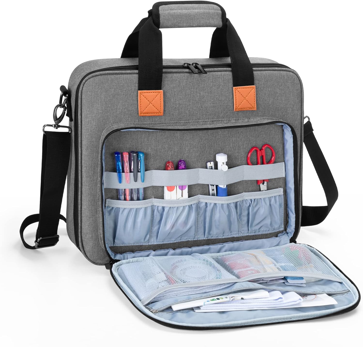 LUXJA Embroidery Project Bag, Embroidery Kits Storage Bag (Bag Only), Gray