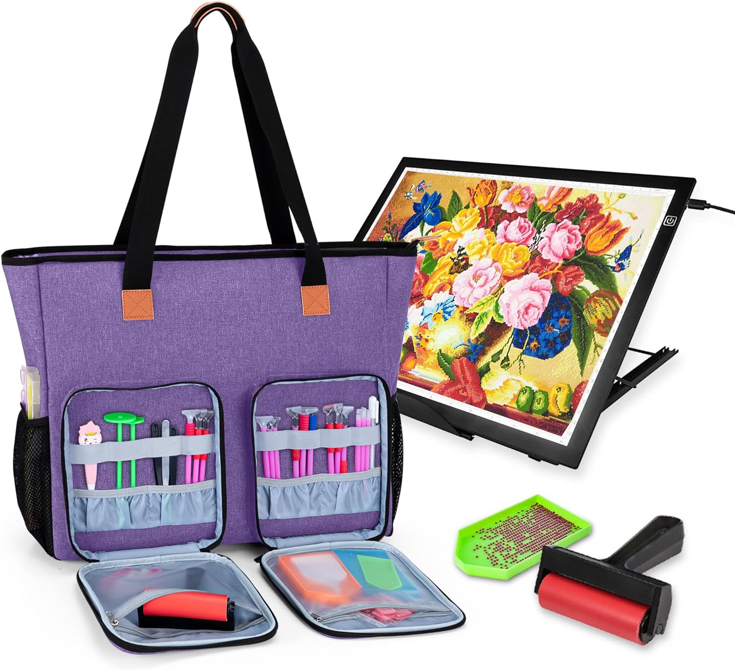 LUXJA Carrying Case for Diamond Painting Accessories and A3 Light Pad, Diamond Painting Bag for A3 and B3 Light Box (Bag Only), Purple