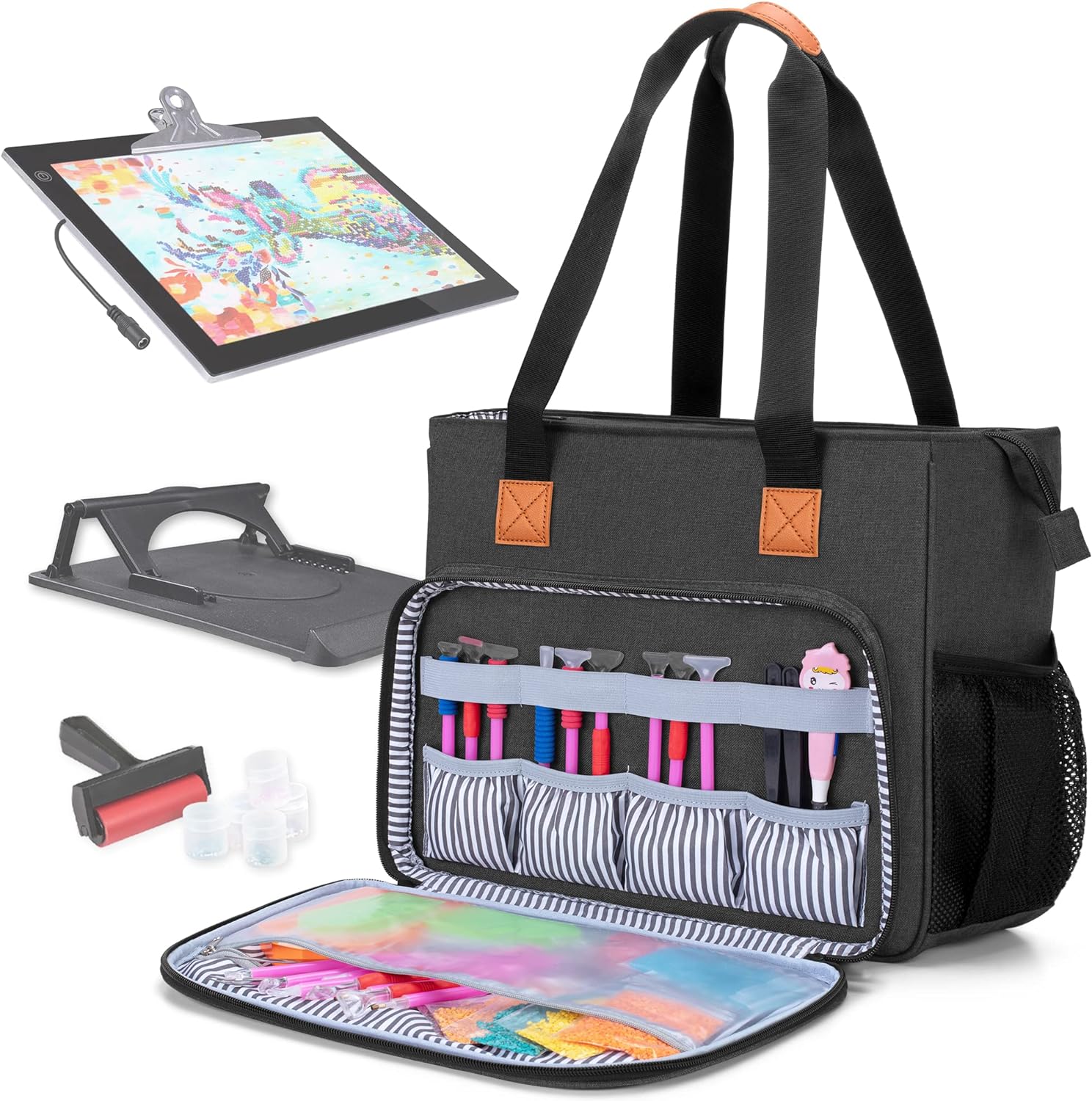LUXJA Carrying Case for A4 Light Pad and Diamond Painting Accessories, Storage Bag for Diamond Painting Tools and Light Box (Fits for A4 Light Pad), Black (Bag Only)