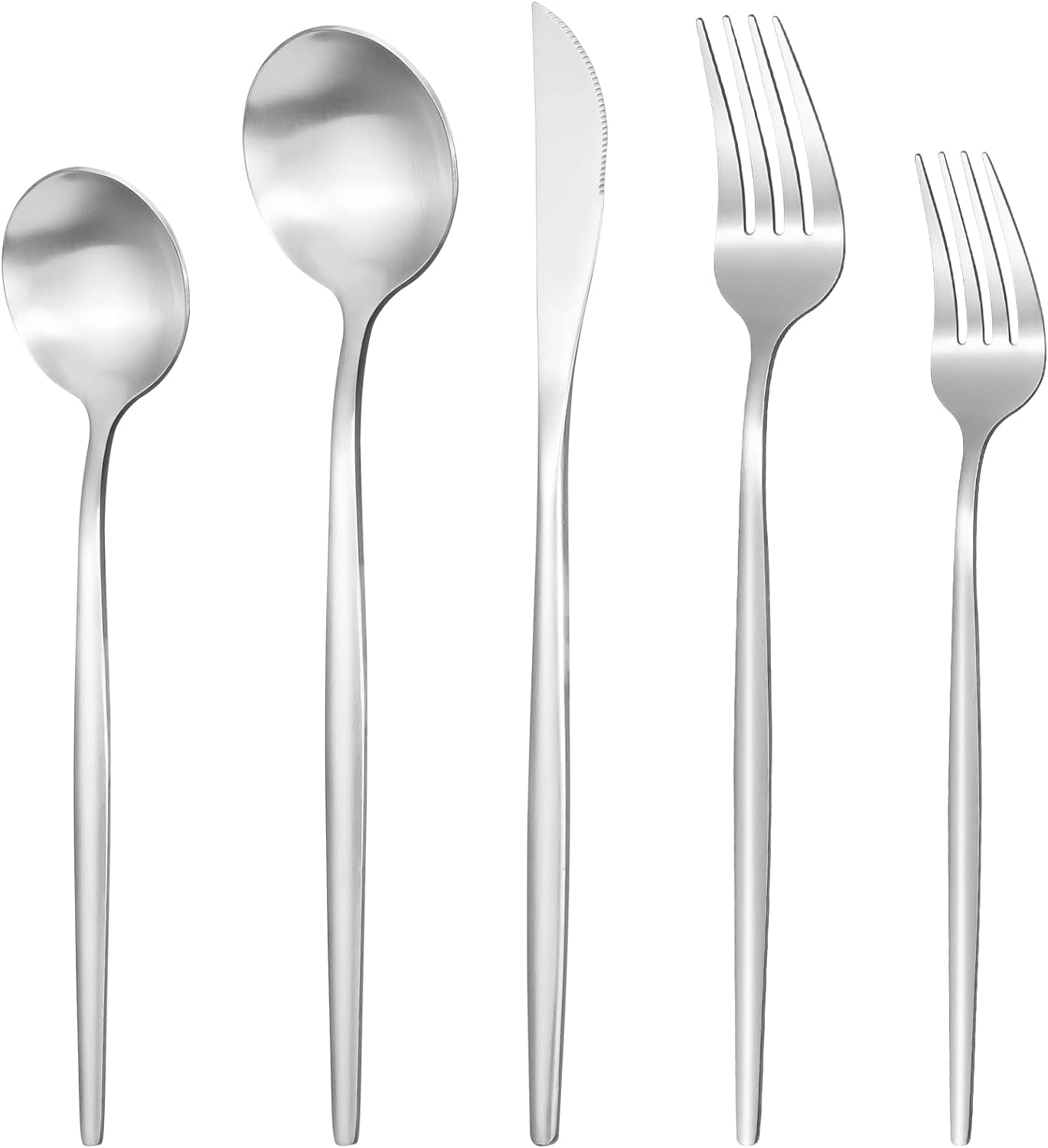 Silverware Set for 8, 40 Piece Flatware Set, Cutlery Tableware set Include Spoons And Forks Set, Stainless Steel Utensil Set, Matte polished Finish, Dishwasher Safe