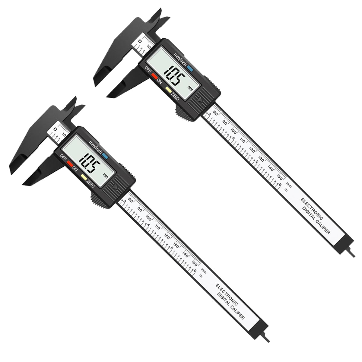 2 Pack Digital Caliper, 0-6 Electronic Digital Calipers with Large LCD Screen, Automatic Shutdown Function, Inch and Millimeter Conversion