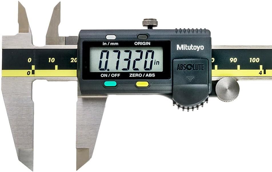 Mitutoyo 500-197-30 Electronic Digital Caliper AOS Absolute Scale Digital Caliper, 0 to 8/0 to 200mm Measuring Range, 0.0005/0.01mm Resolution
