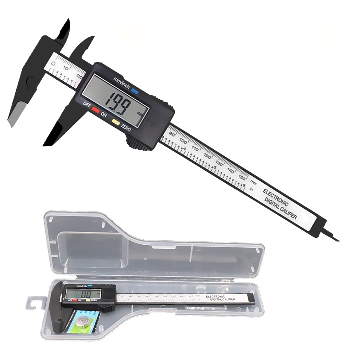 Electronic Digital Caliper, LCD | 0 to 6 inch Inch and Millimeter Conversion, Automatic Shutdown Function, Very Suitable for home/jewelry/3D Printing/DIY Measurement, etc