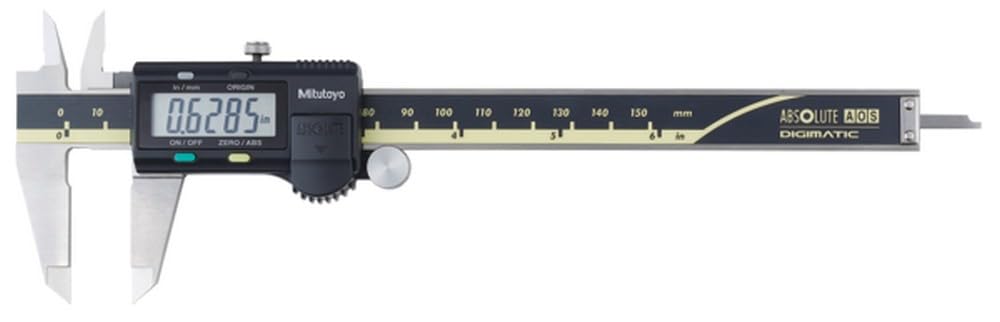 Mitutoyo 500-196-30 Advanced Onsite Sensor (AOS) Absolute Scale Digital Caliper, 0 to 6/0 to 150mm Measuring Range, 0.0005/0.01mm Resolution, LCD