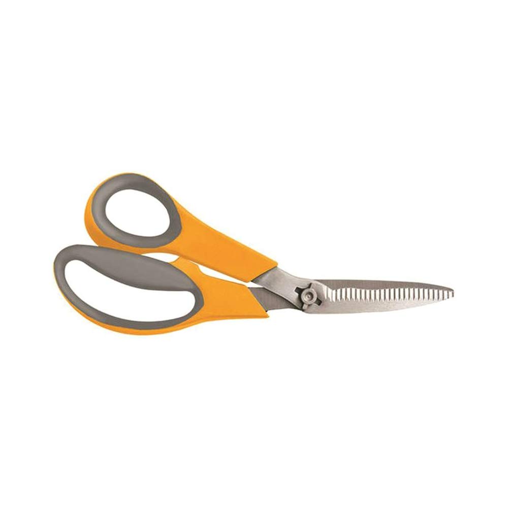 I love that these scissors aren't too big for my small hands or too difficult for a comfortable extended use. It' perfect for the advertised purpose, so I keep a pair in the kitchen. Even better, these are the perfect garden scissors, so I keep a pair on hand for my many backyard applications as well: Cutting tape or twine, flower stems or small branches; these scissors do it all. Like all of my Fiskars products, I expect that these will also give me years of carefree service.