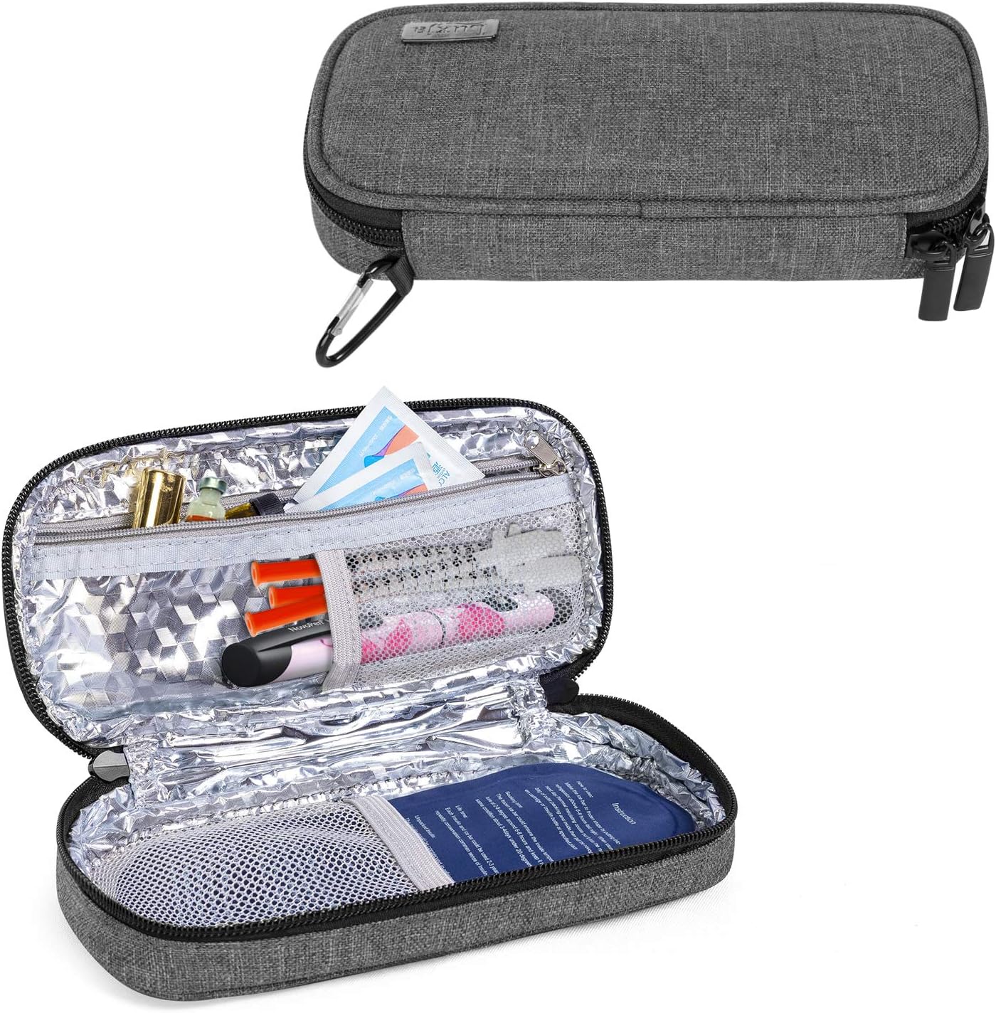 Luxja Insulin Travel Case, Insulin Bag for Insulin Pens and Other Diabetic Supplies (Bag Only), Gray