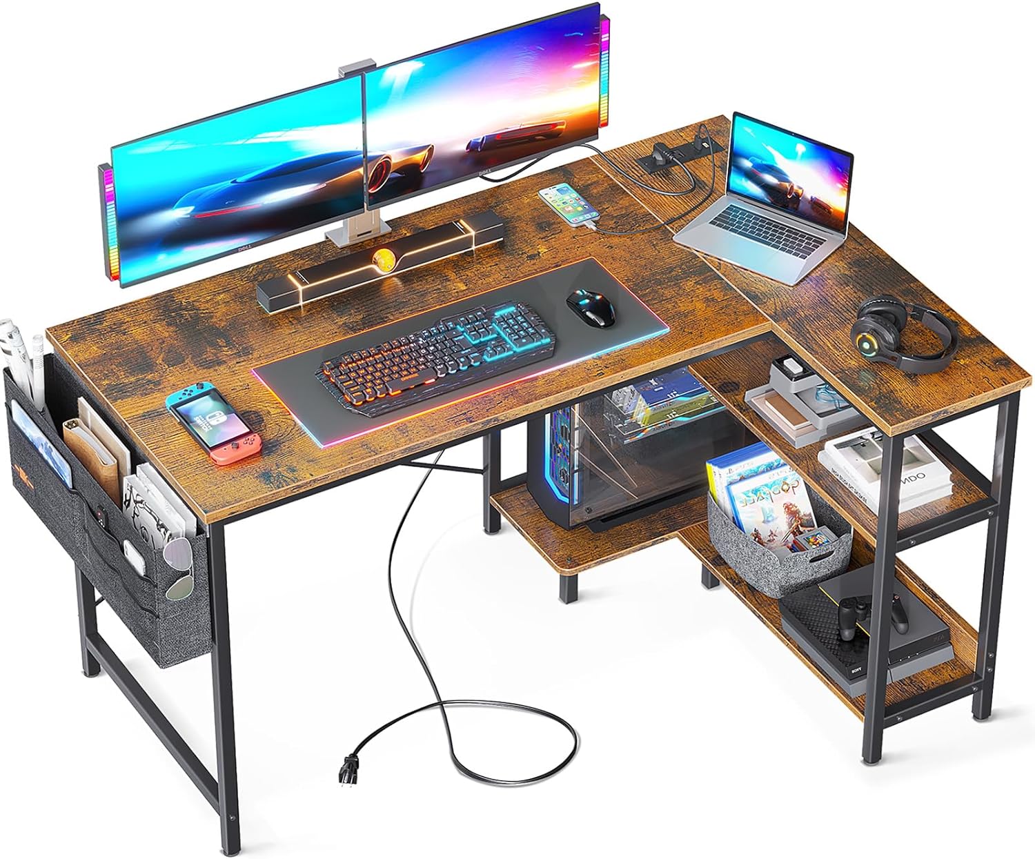 I like the sturdiness and looks of this table.. just follow the instructions because if u don't you have to redo it again..nice corner table for my iMac computer..I recommend