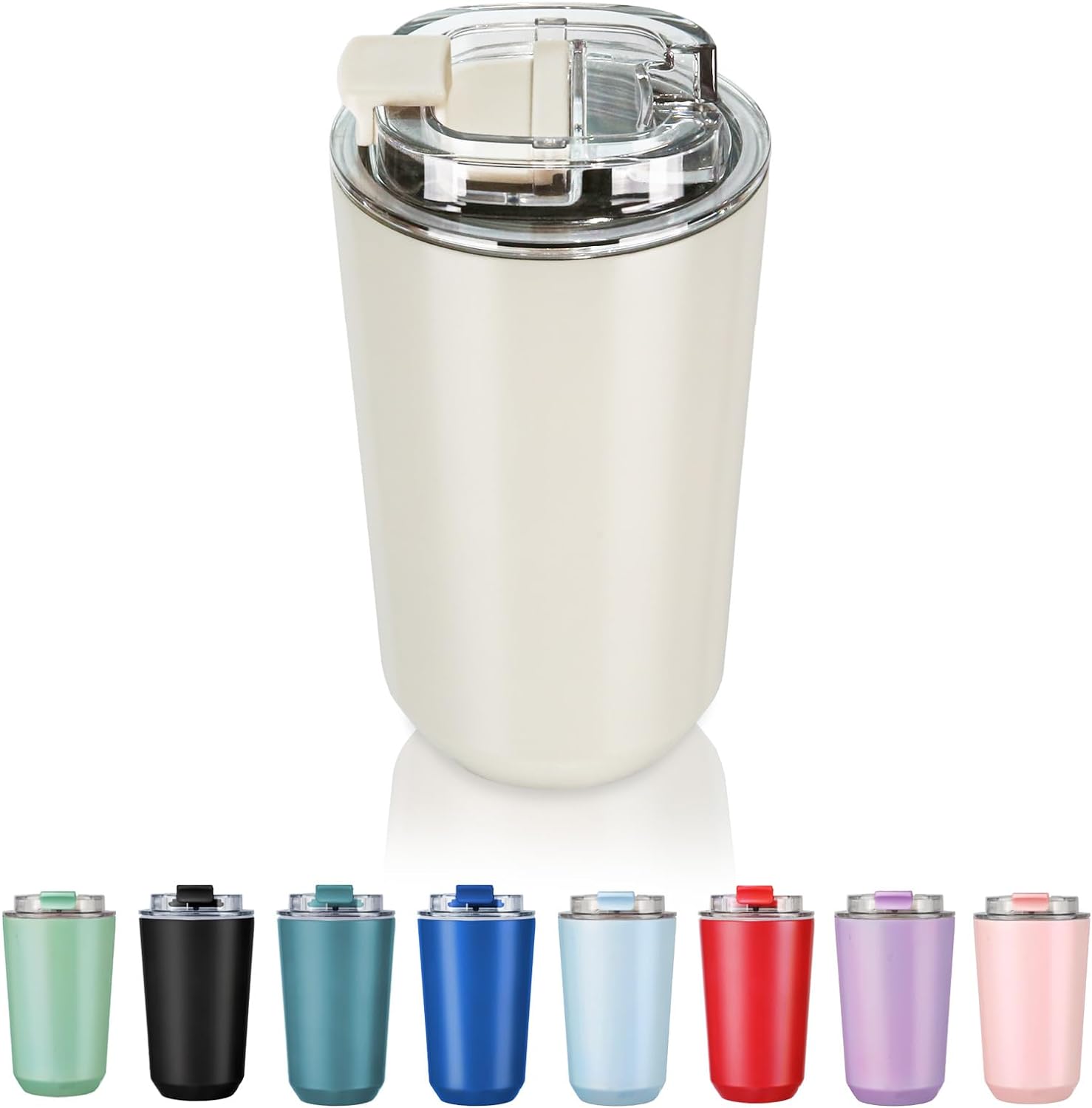 Love the colors got blue and pink. Keeps my coffee and Coco nice and hot. Just the right size. Not hot on outside so comfortable to hold. Lid is screw on so stays tight and no drip. Highly recommend