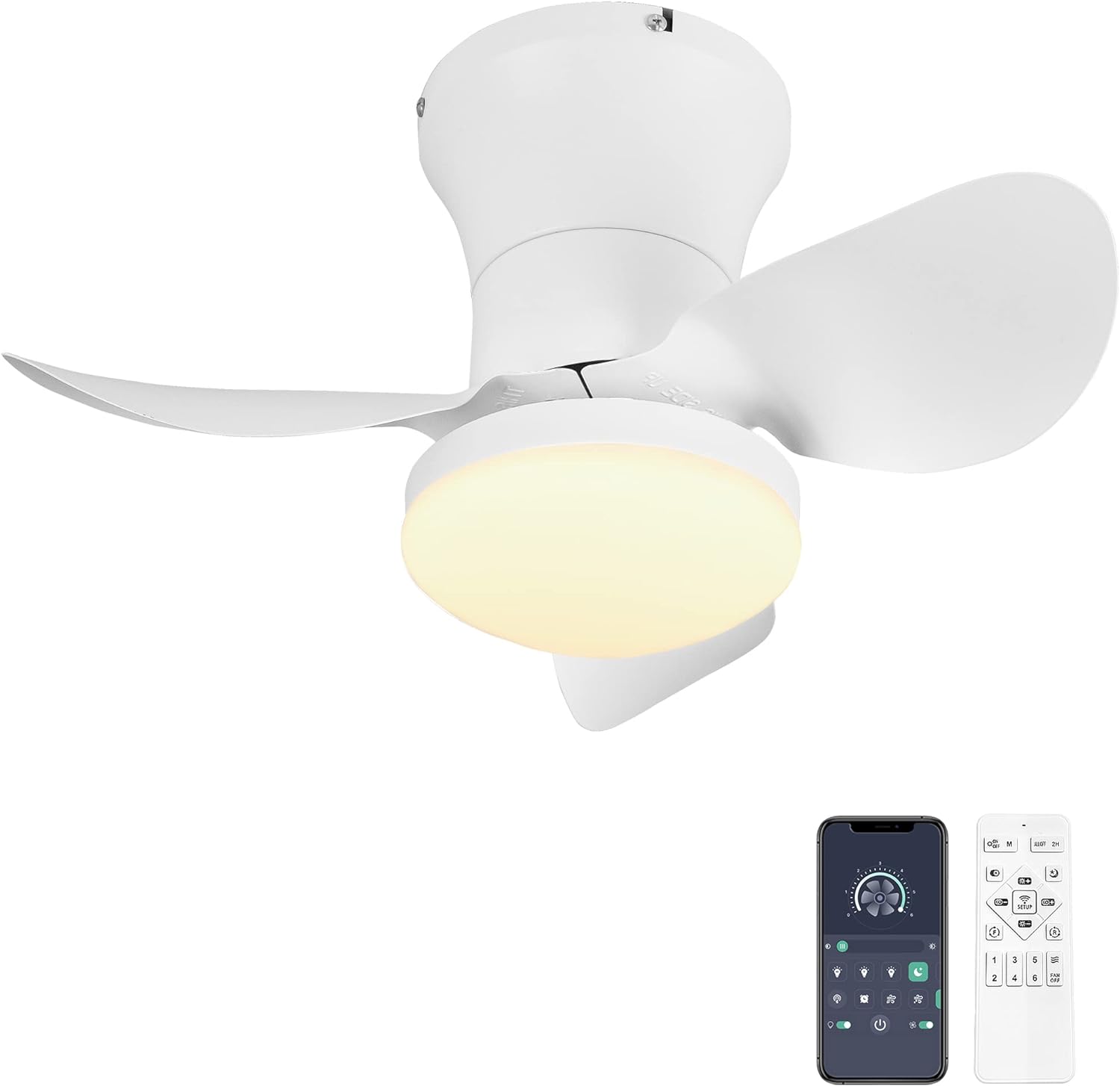 I bought 2 for my house in Costa Rica. Small enough to fit both in my suitcase. I was pleasantly surprised at how much wind was generated and how quiet. You cant hear them. The lighting is also great with three light mood settings, bright, cool and warm. All dimmable.Can't recommend enough. All the reviews are real.