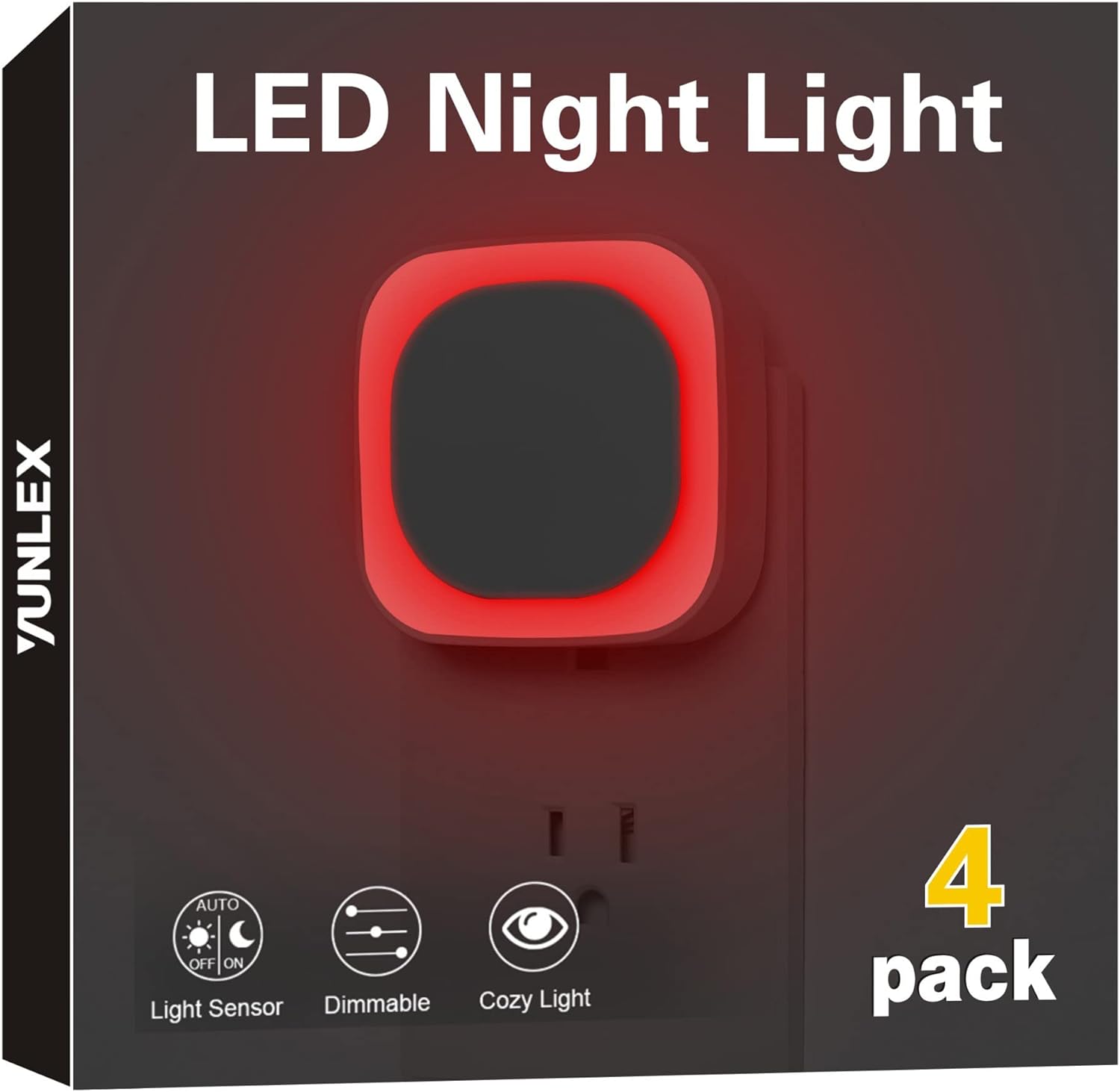 Works as advertised. Allows me to move aorund the house at night without fumbling for light switches. Nice soft red glow that protects night vision and doesn't interfere with sleep (like all those annoying devices with blue LEDs).