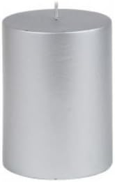 Pillar Candle, 3 by 4-Inch, Metallic Silver