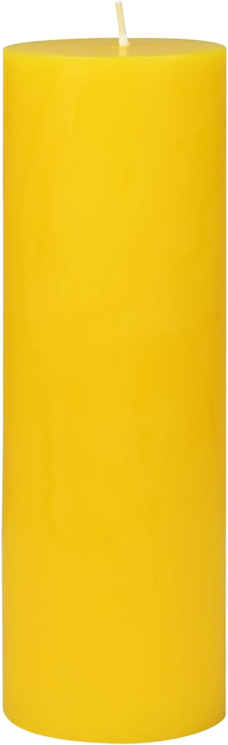 3 by 9-Inch, Yellow Citronella Pillar Candle, 3 D x 9 H