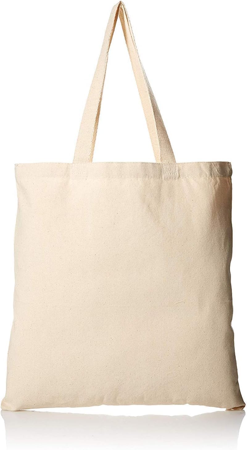 TBF 15x16 Inch Reusable Cotton Canvas Tote Bags for Women Men School Work Travel Grocery Shopping