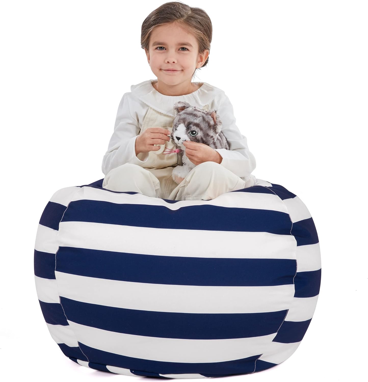 Nobildonna Stuffed Animal Storage Bean Bag Chair Cover Only for Kids Girls Toddler, Large Beanbag Chair Without Filling for Organizing Children Soft Plush Toys