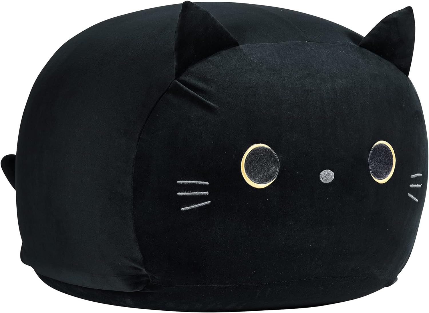 Stuffed Animal Storage Bean Bag Chair Cover for Kids Black Cat Beanbag Chair for Girls Large Size Toy Organizer Cover Only Without Filling